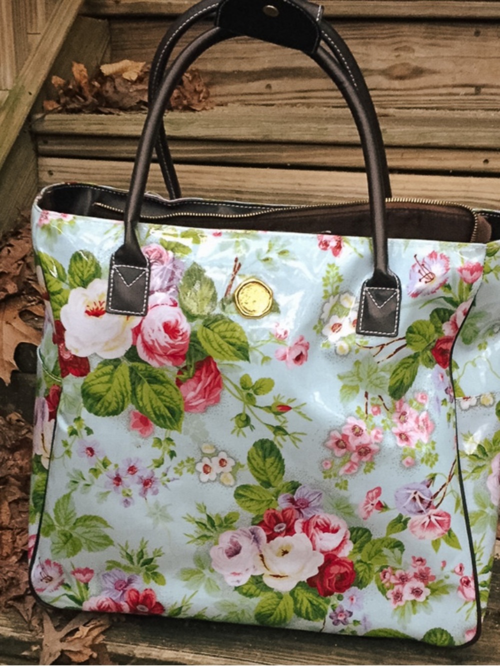 NWT Anna Griffin “Amelie” Floral Printed Tote Bag in Light Blue